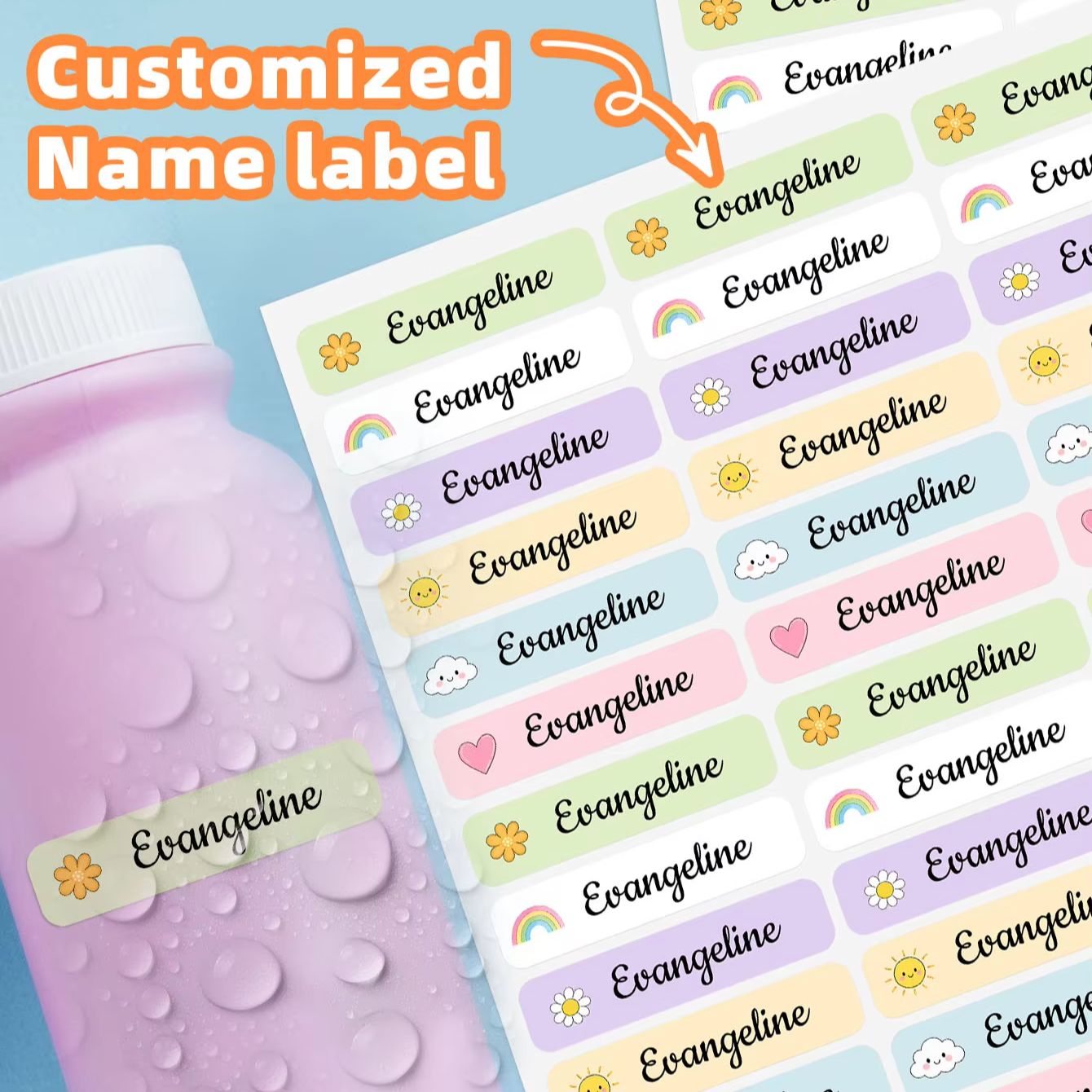 1-220PCS 맞춤형 개인 이름 스티커, 물병, 보관 - Personalized Name Box 리뷰 및 가격