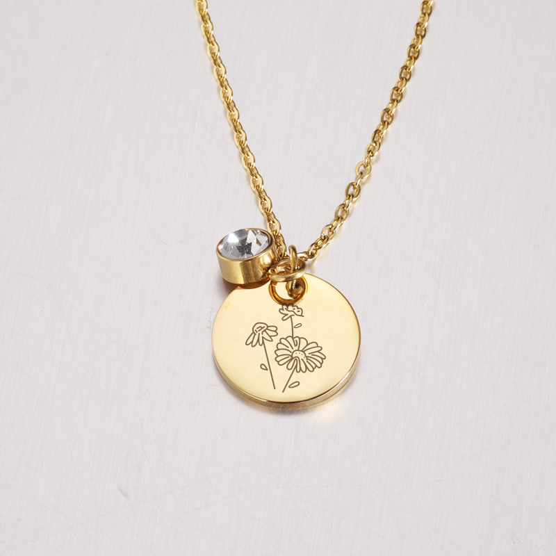 여성을 위한 크리스탈 탄생석 목걸이, 출생달 꽃 펜던트 - Birth Flower Necklace 리뷰 및 가격