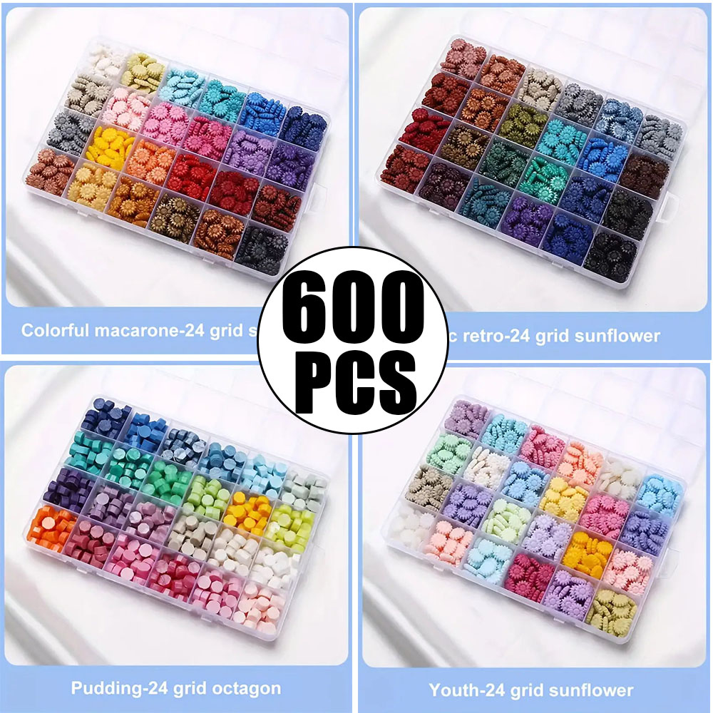 600개 박스형 실링 왁스 비즈, 24칸 팔각형 해바라 - Wax Seal Letter Kit 리뷰 및 가격
