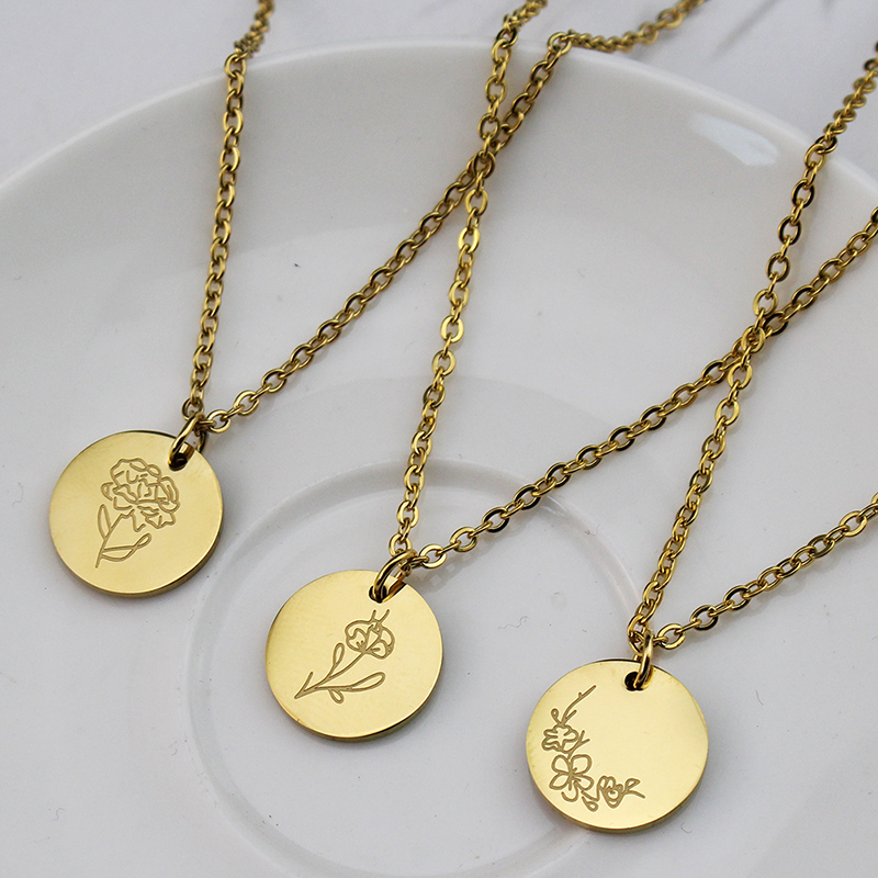 티타늄 스틸 12 월 꽃 불규칙 펜던트 목걸이, 생일  - Birth Flower Necklace 리뷰 및 가격